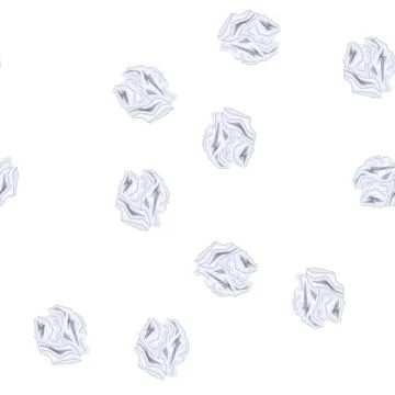 Pattern waste crumpled paper balls cartoon vector Stock Illustration