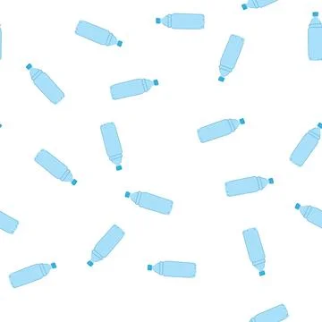 Pattern waste plastic water bottle cartoon vector Stock Illustration