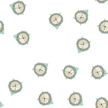 Pattern watch clock vintage cartoon vector 스톡 일러스트