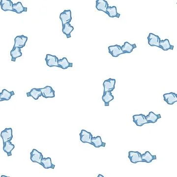 Pattern water crumpled plastic bottle cartoon vector Stock Illustration