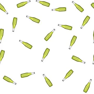 Pattern water glass bottle soda cartoon vector Stock Illustration
