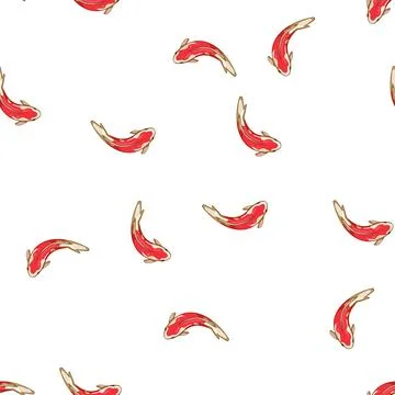 Pattern water koi fish carp cartoon vector Stock Illustration