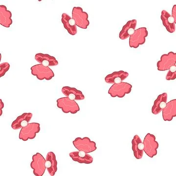 Pattern water shell pearl cartoon vector Illustrazione stock