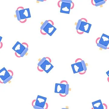 Pattern water sippy cup cartoon vector Stock Illustration