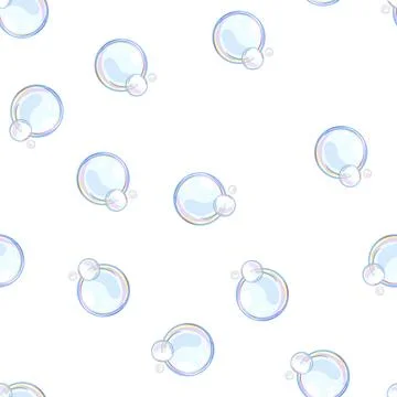 Pattern water soap bubbles cartoon vector Stock Illustration