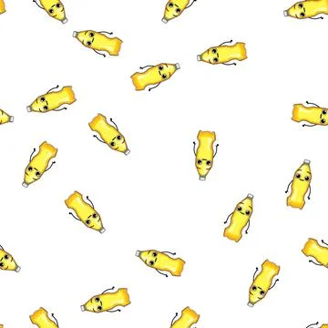 Pattern water soda bottle character cartoon vector Illustrazione stock