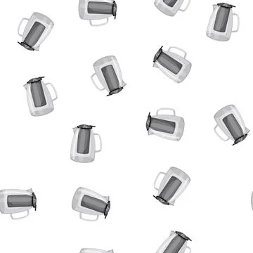 Pattern water teapot tea kettle cartoon vector Stock Illustration