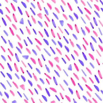 Pattern with watercolor hand drawn elements Stock Illustration