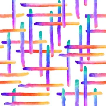 Pattern with watercolor hand drawn elements Stock Illustration