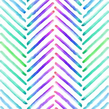 Pattern with watercolor hand drawn elements Stock Illustration