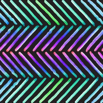 Pattern with watercolor hand drawn elements Stock Illustration