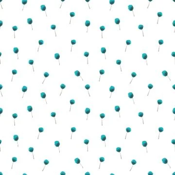 Pattern with watercolor tiny blue flowers Stock Illustration