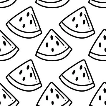 Pattern of watermelon doodle Stock Illustration