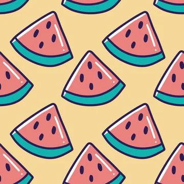 Pattern of watermelon doodle Stock Illustration