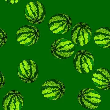 Pattern watermelon green sketch hand drawn Stockillustratie