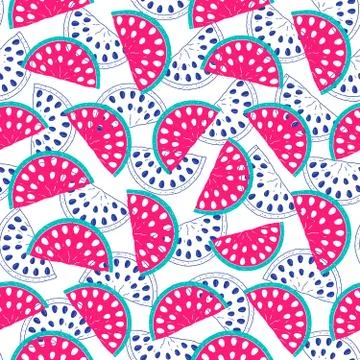 Pattern with watermelon 스톡 일러스트