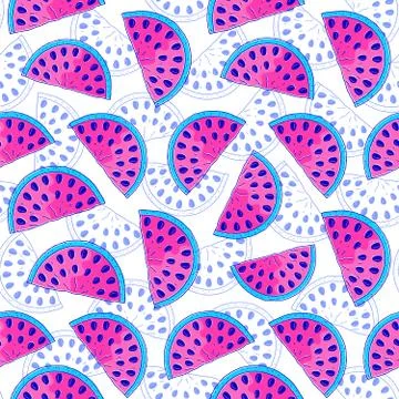 Pattern with watermelon Stock Illustration
