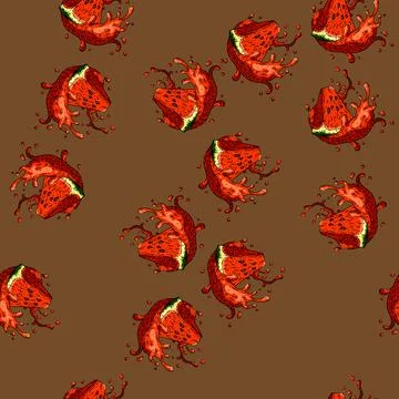 Pattern watermelon juice sketch hand drawn Stock Illustration
