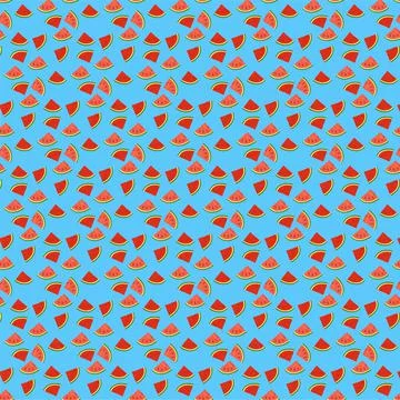 Pattern of watermelon slices. Decoration, print, Vector illustration. Stock Illustration