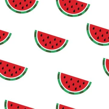 Pattern with watermelon slices Stock Illustration