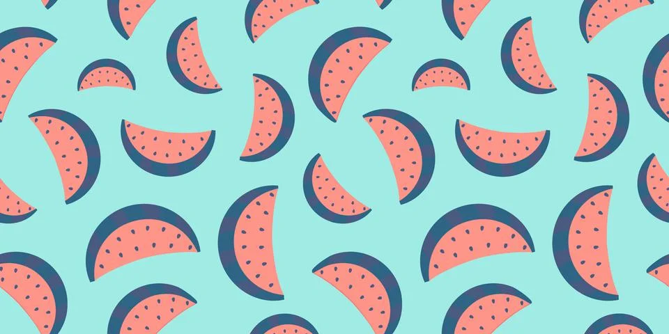 Pattern of watermelon slices. summer fruit pattern Illustrazione stock