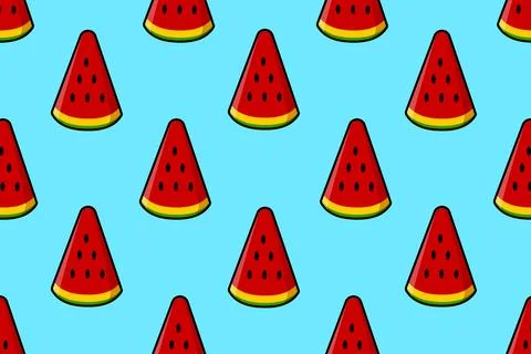 Pattern of watermelon slices. Vector illustration Illustrazione stock