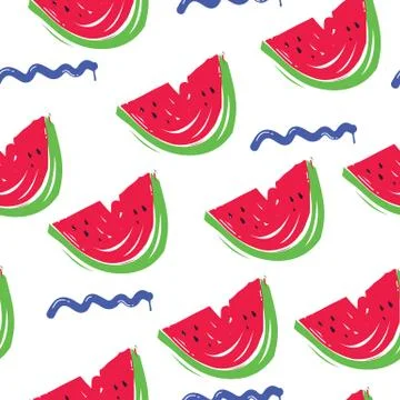 Pattern watermelon wave Stock Illustration
