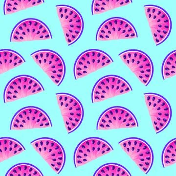 Pattern with watermelons Stock Illustration