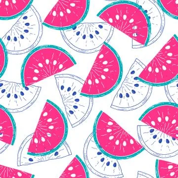 Pattern with watermelons Stock Illustration