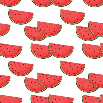 Pattern with watermelons, vector illustration. Illustrazione stock