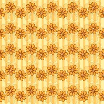 Pattern with waves of flowers Ilustração Stock