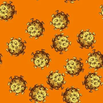 Pattern waves virus sketch hand drawn Illustrazione stock