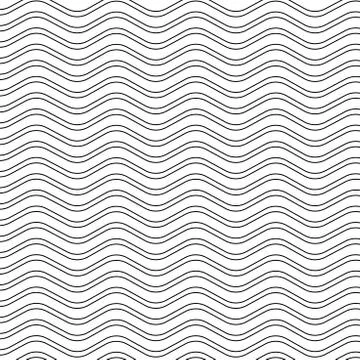 Pattern of Wavy and Curvy Lines in Black on White Surface. Balance Optical 스톡 일러스트