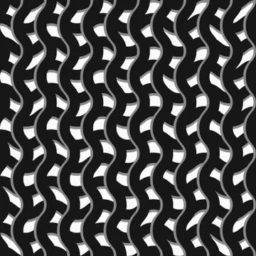 Pattern with wavy, billowy intersecting lines. Grid of irregular lines perfec Stock Illustration