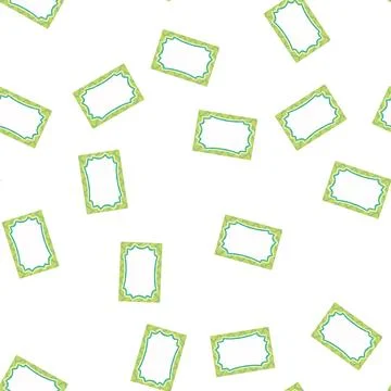Pattern Wavy border invitation card with green chevron background Stock Illustration
