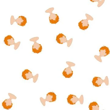 Pattern wavy hairstyles for kid boy cartoon vector Stock Illustration