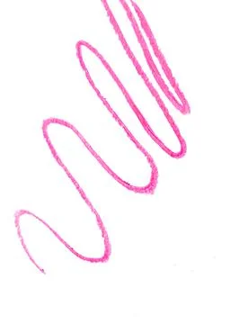 Pattern with wavy lines of red lipstick on a white background, beauty and mak Stock Photos