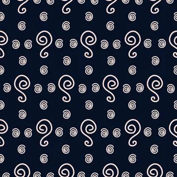 A pattern of wavy squiggles on a black background Stock Illustration