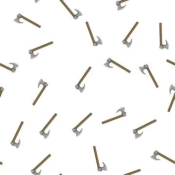 Pattern weapon viking axe cartoon vector Illustration