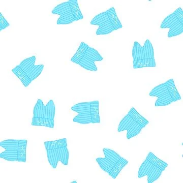 Pattern wear beanie hat cartoon vector イラスト素材