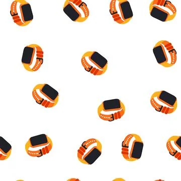 Pattern wearable biometric bracelet cartoon vector Stock Illustration