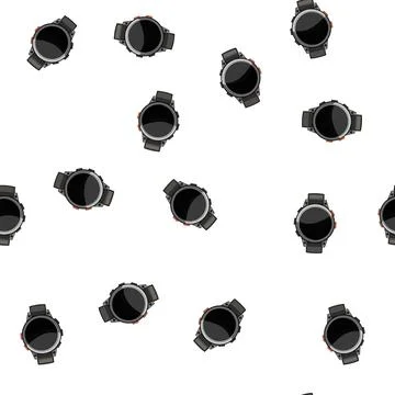 Pattern wearable smart watch cartoon vector Stock Illustration