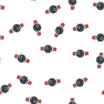 Pattern wearable smart watch cartoon vector Stock Illustration