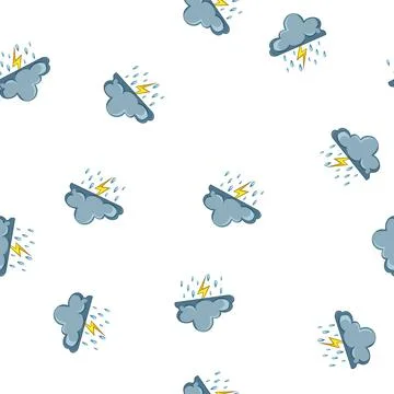 Pattern Weather forecast showing storm and thunderstorm warning 库存插图