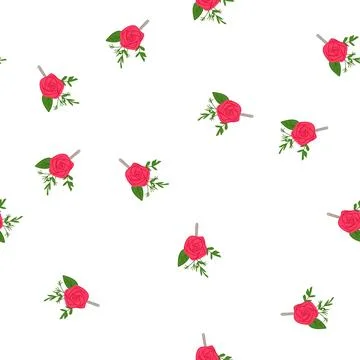 Pattern wedding boutonniere cartoon vector Stock Illustration