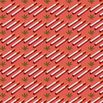 Pattern of weed cigarettes Fotos Stock
