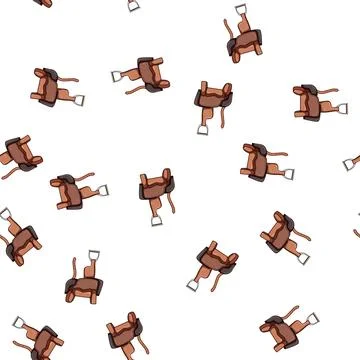 Pattern western saddle cartoon vector Stock Illustration