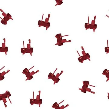 Pattern western saddle in red brown standing against white background Stock Illustration