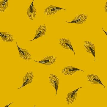Pattern wheat barley sketch hand drawn 库存插图