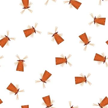 Pattern wheat mill farm cartoon vector Stockillustratie